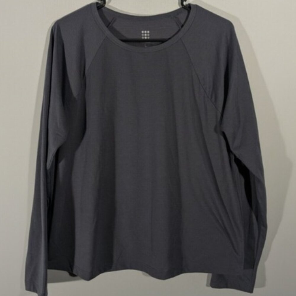 ATHLETIC ACTIVEWEAR GRAY L/S CREWNECK T-SHIRT TOP BY TITLE NINE (L)